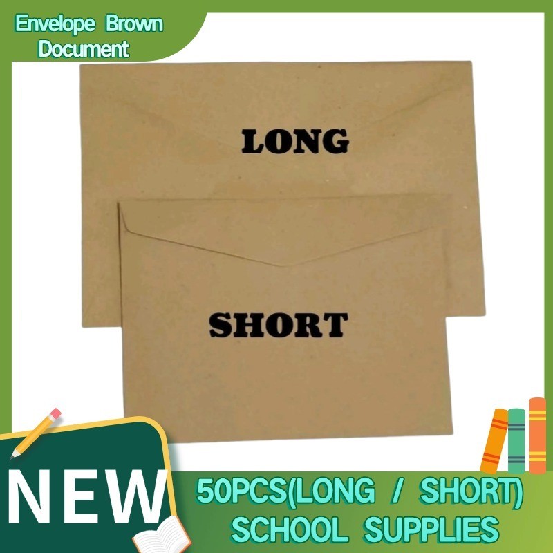 [COD] 50PCS BROWN ENVELOP LONG / SHORT OFFICE & SCHOOL SUPPLIES ...