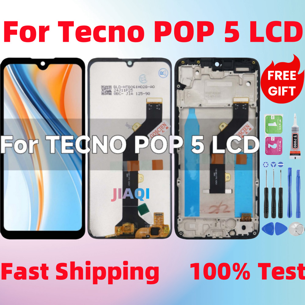 For Tecno POP 5 BD2 BD2p BD2d LCD Display Touchscreen POP5 with Frame ...