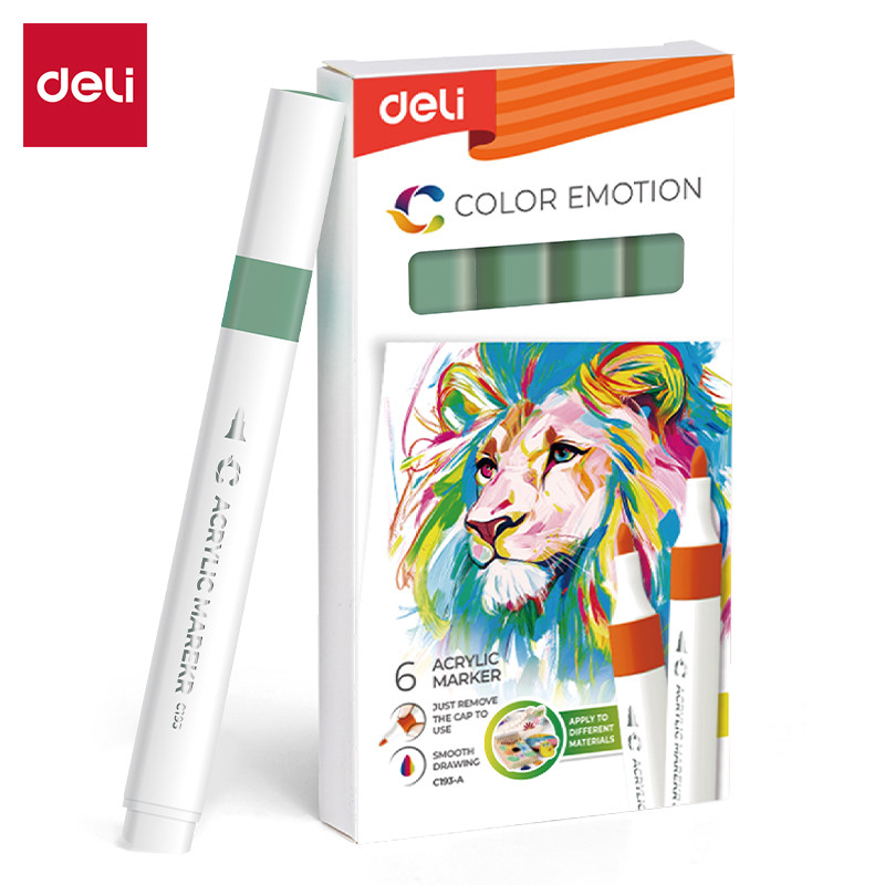 Deli Color Box Direct Liquid Soft Drawing Acrylic Markers EC193A 1PC ...