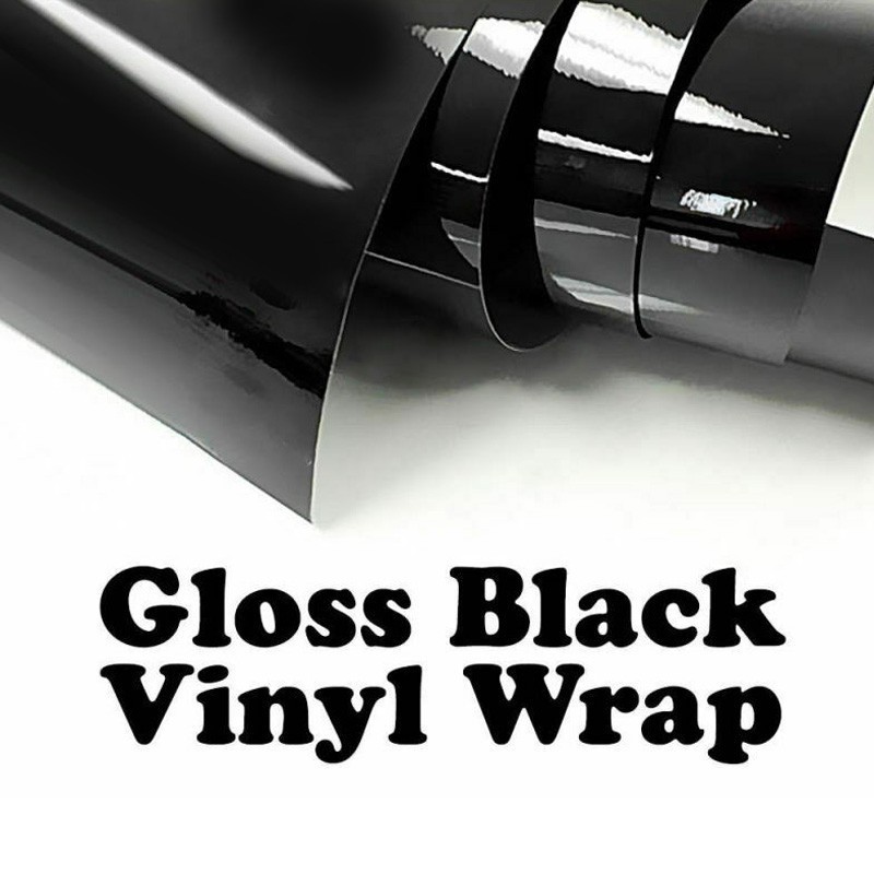 [COD]-Auto Glossy Black Vinyl Wrap Film Cars Stickers Decal with Air ...