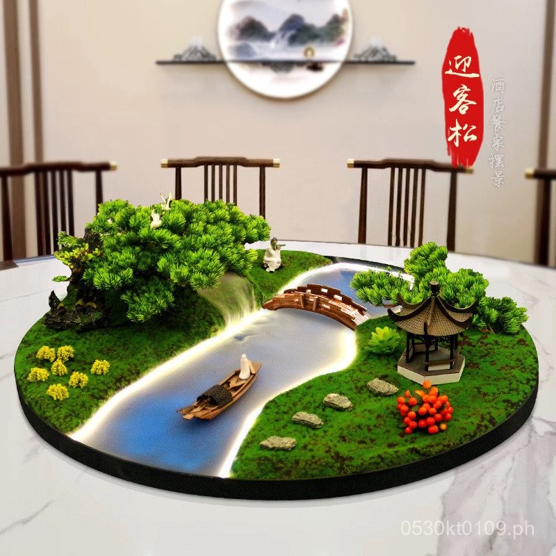 Ornament Large Round Table Turntable Middle Micro Landscape Decoration ...