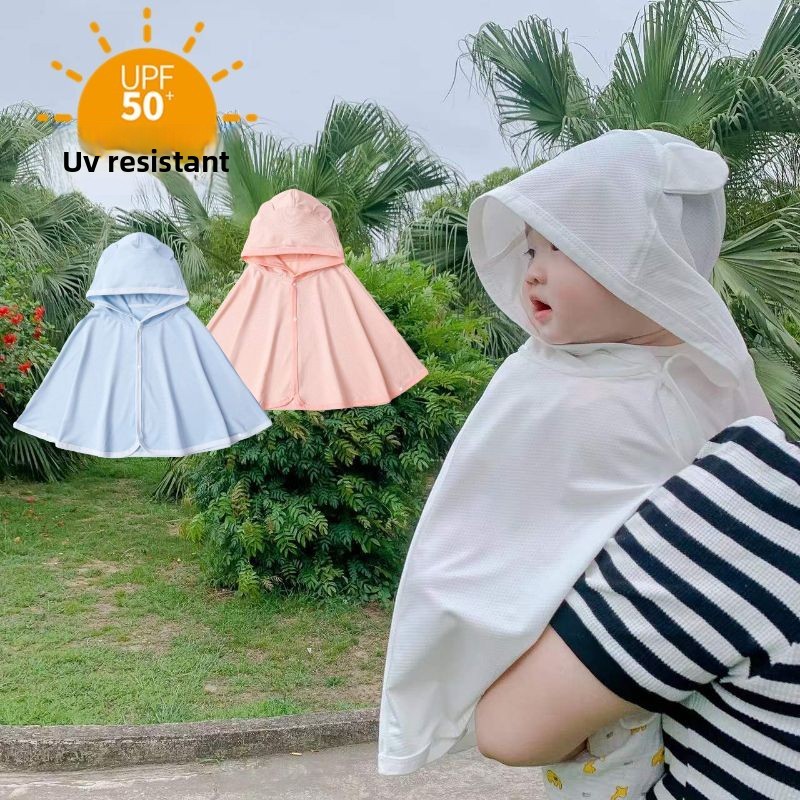 Baby Sun Protection Cape UV Protection Summer Ice Silk Thin Breathable ...