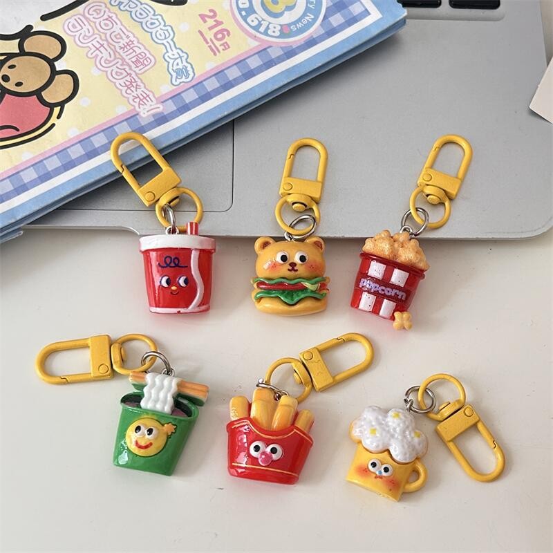 Cartoon Food Toy Keychains Pendant Lanyard Cute Bag Keychain Fun ...