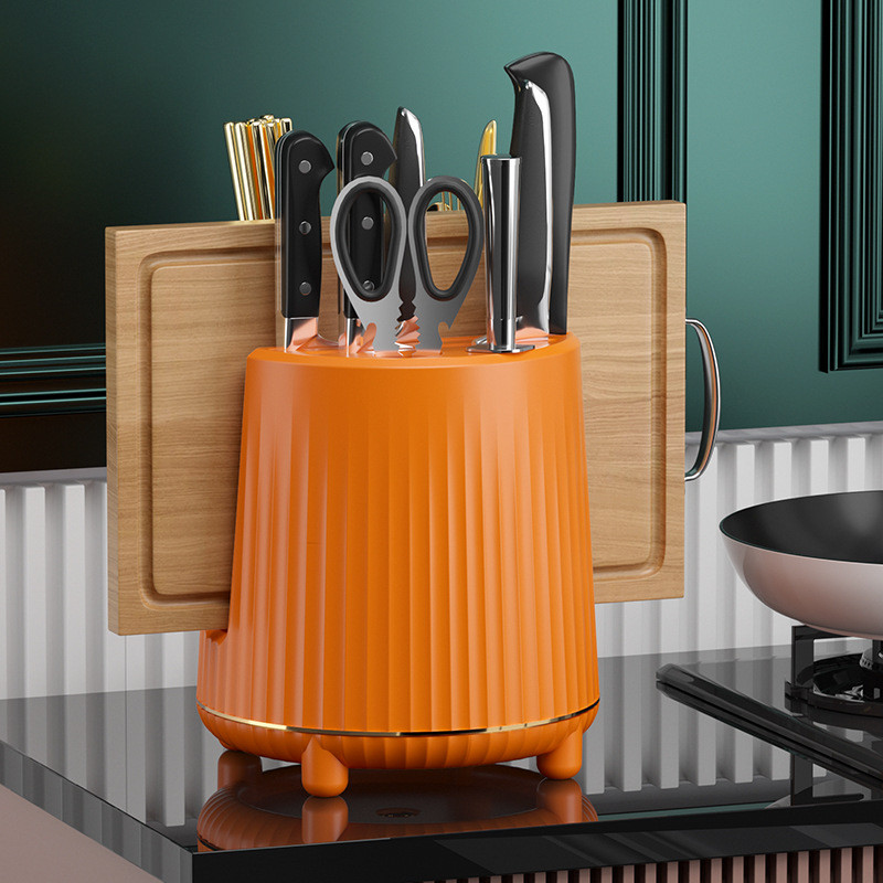 Kitchen Rotating Knife Rack Shelf Countertop Kitchen Knife Rack ...