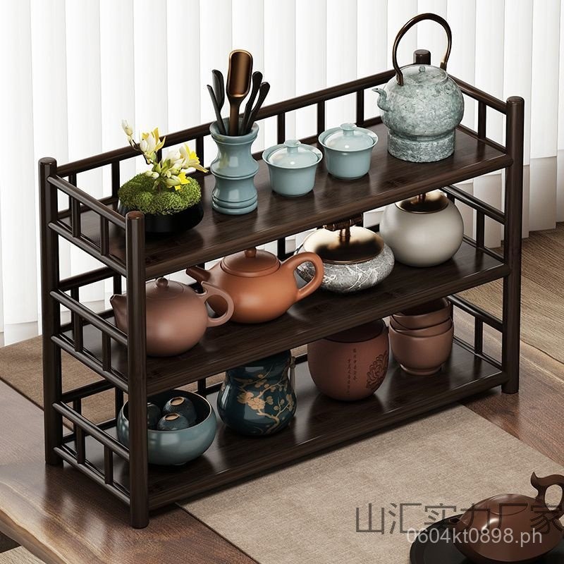 Desktop Storage Rack Tea Leaf Purple Clay Teapot Curio Shelf Small Tea ...