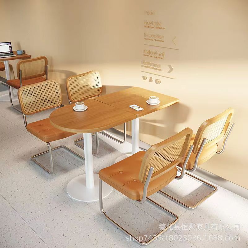 Combination Table and Chair Set for Milk Tea Shop, Coffee Shop, Dessert ...