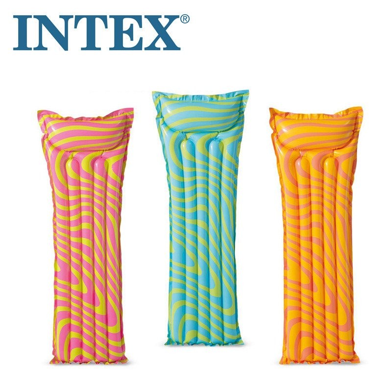 Brand New INTEX Wave Pattern Inflatable Floating Bed Water Bed Beach ...