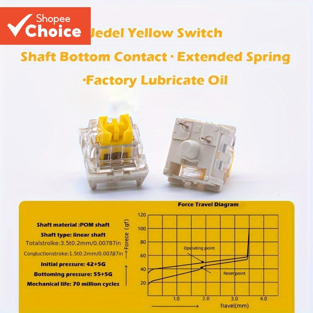 35PCS Lubed Mechanical Keyboard Switch,3 Pins POM Hot Swapping Mx ...