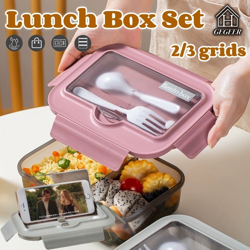 Lunch Box Leak-Proof Bento Box Insulated Compartmentalised Food Storage ...