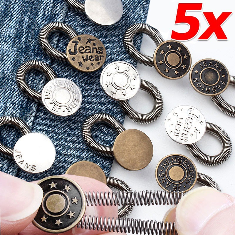 1/3/5Pcs Expandable Spring Waist Button / Adjustable Pants Extender ...