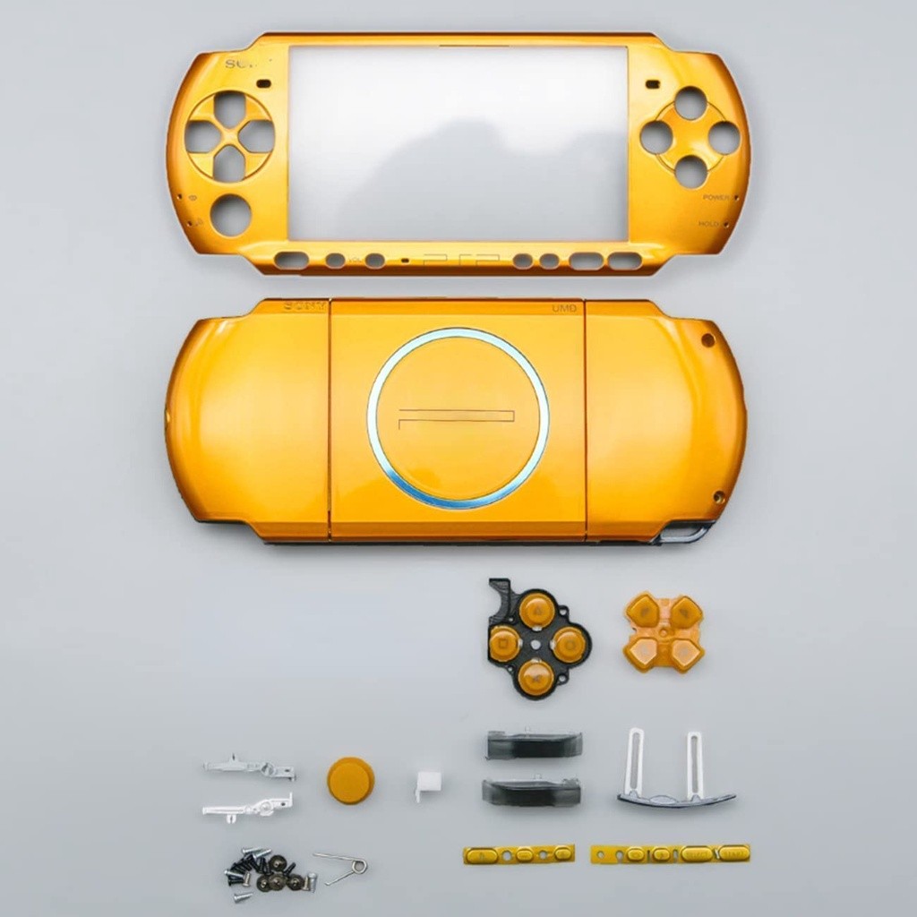 PSP 3000 Full Housing Shell Replacement - White Case Cover With Buttons & Screws
