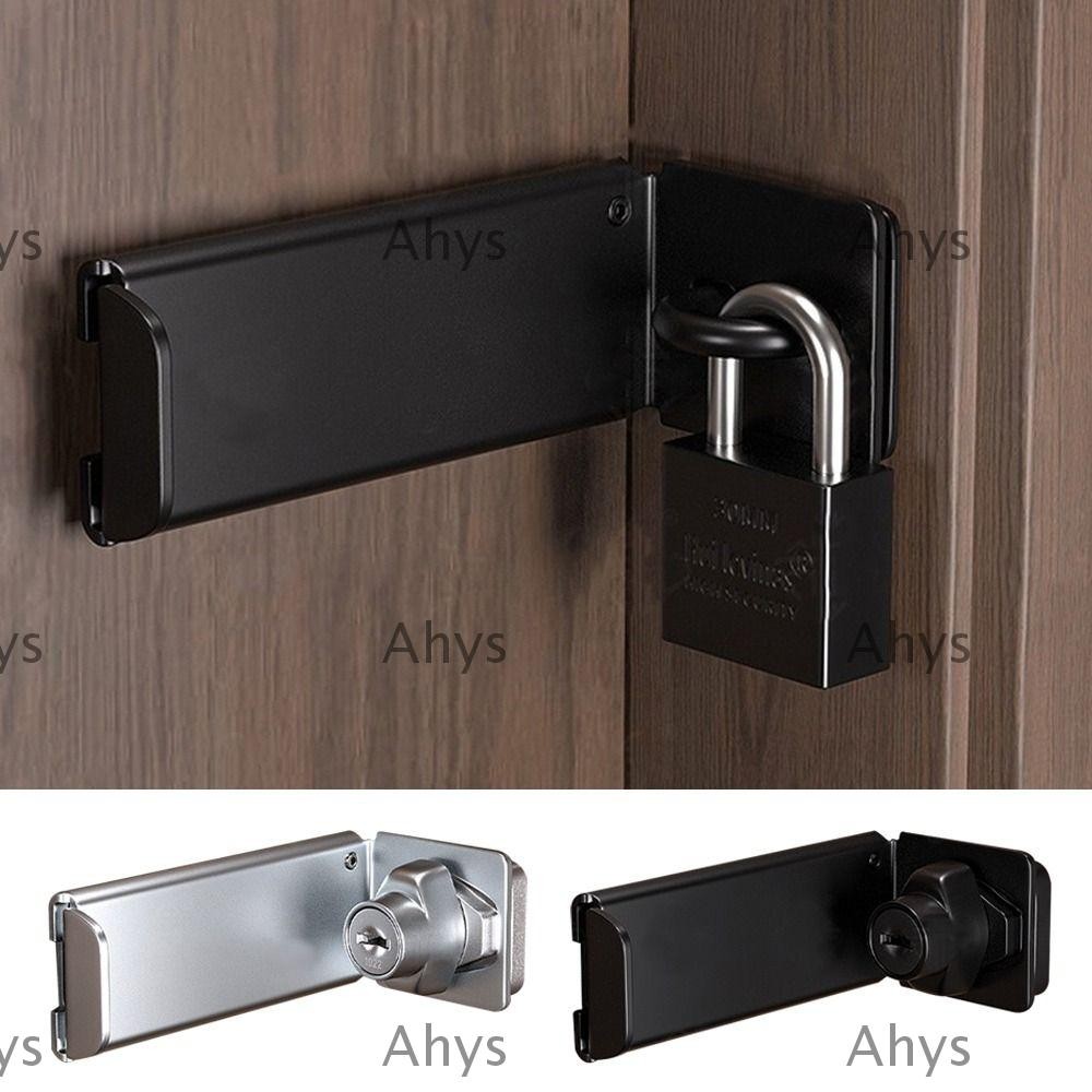 AHYS Door Clasp Lock, Stainless Steel Right Angle Padlock Hasp, Burglar ...