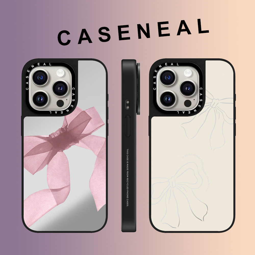 CASENEAL Simple bow ribbon mirror face Phone Case For iPhone 16 Pro Max ...