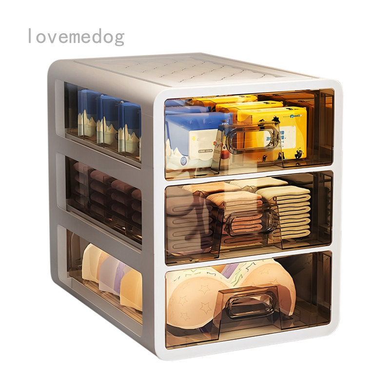 Stackable Multiple Layers Drawer Storage Box Transparent Wardrobe ...