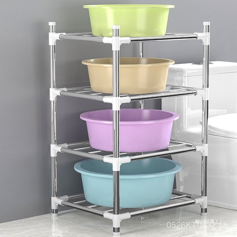 Storage Rack Bathroom Floor-standing Basin Rack Household Stainless ...