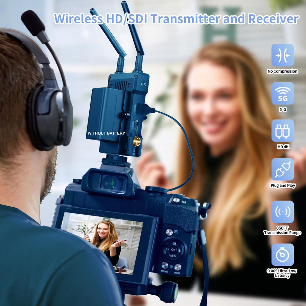 Jm400 Pro SDI HDMI Wireless Transmitter and Receiver 5G 4K Dual Display ...