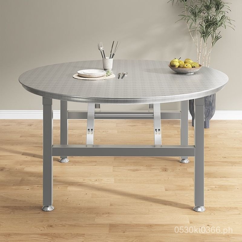 Round Folding Table for Rental House, Dining Table for Small Apartment ...