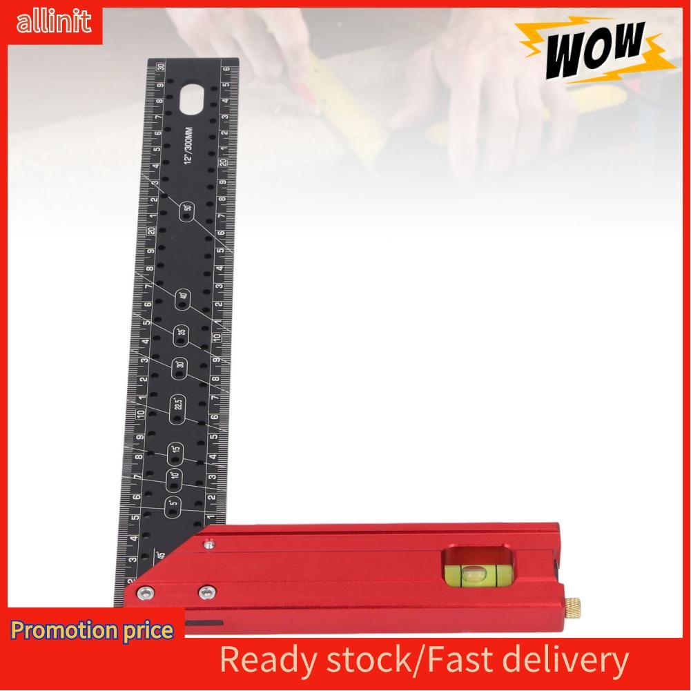 allinit-ph Multi Angle Ruler Aluminum Alloy Right 12 inch 30cm Metric ...