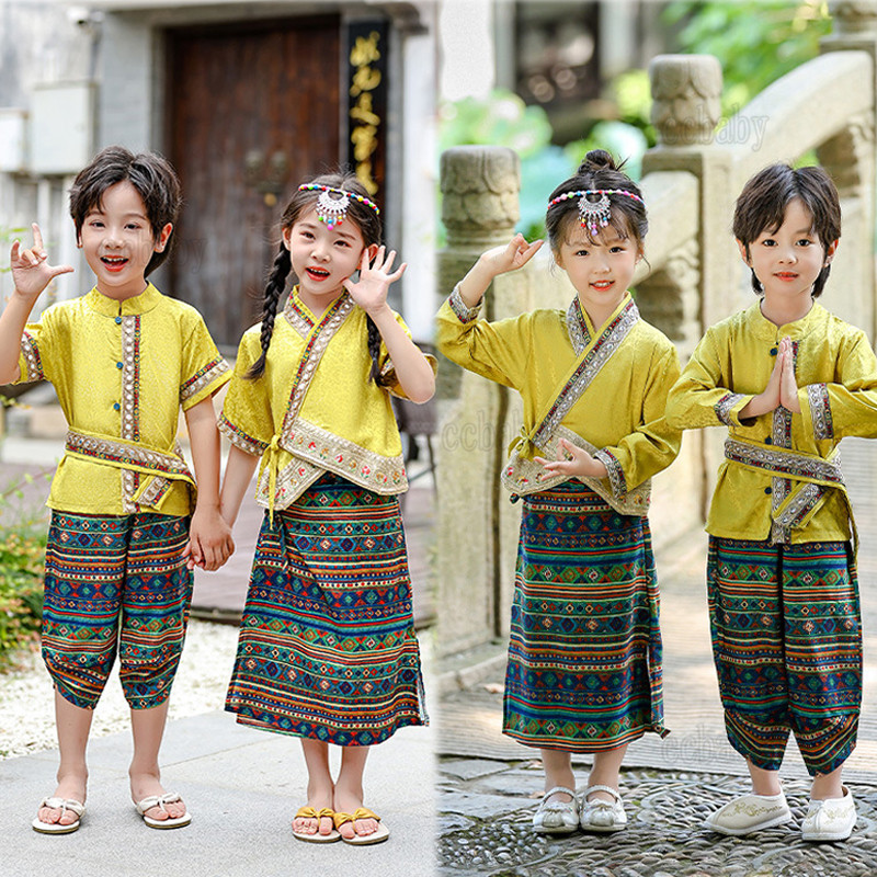 1-10Y Kids Traditional Costume Dai Nationality Costumes for Boys