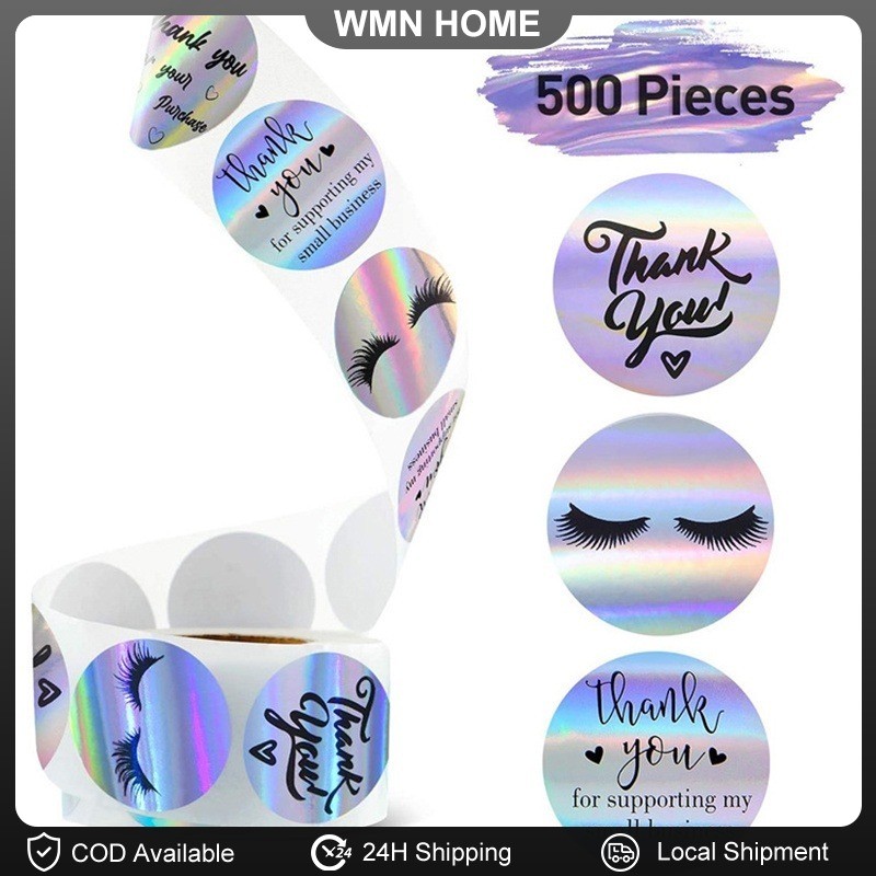 500pcs Rainbow Laser Thank You Stickers 1inch Small Business Stickers ...