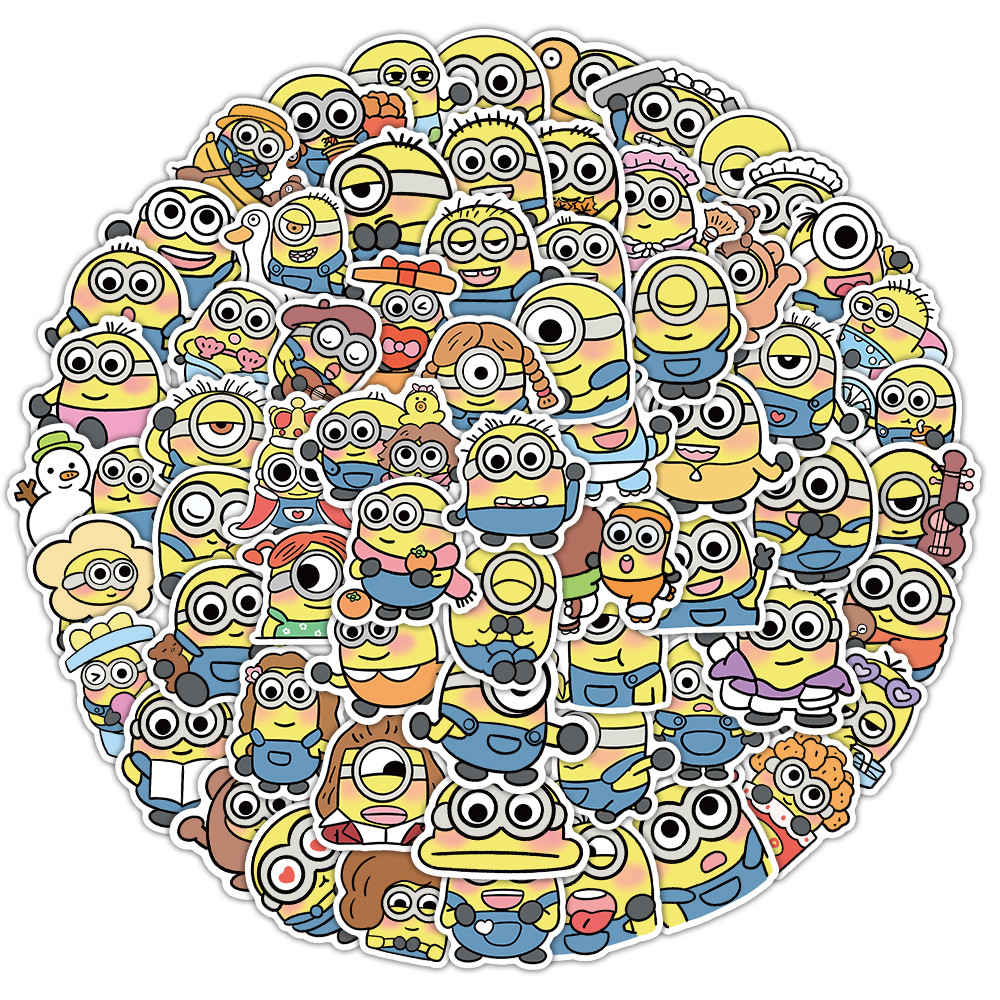 Minions Comedy Sticker Set (102Pcs) - Funny Yellow Cartoon Decor for ...