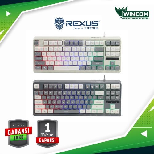 KEYBOARD GAMING REXUS BATTLEFIRE K87M TKL CREAM WHITE & DARK GRAY (RGB ...