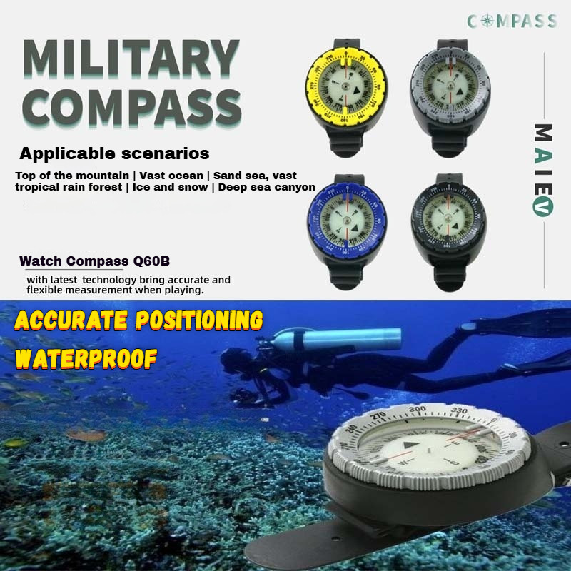 🧭 Boussole De Plongée Sous-marine Lumineuse 50M (Bleu) - Étanche Et Fiable