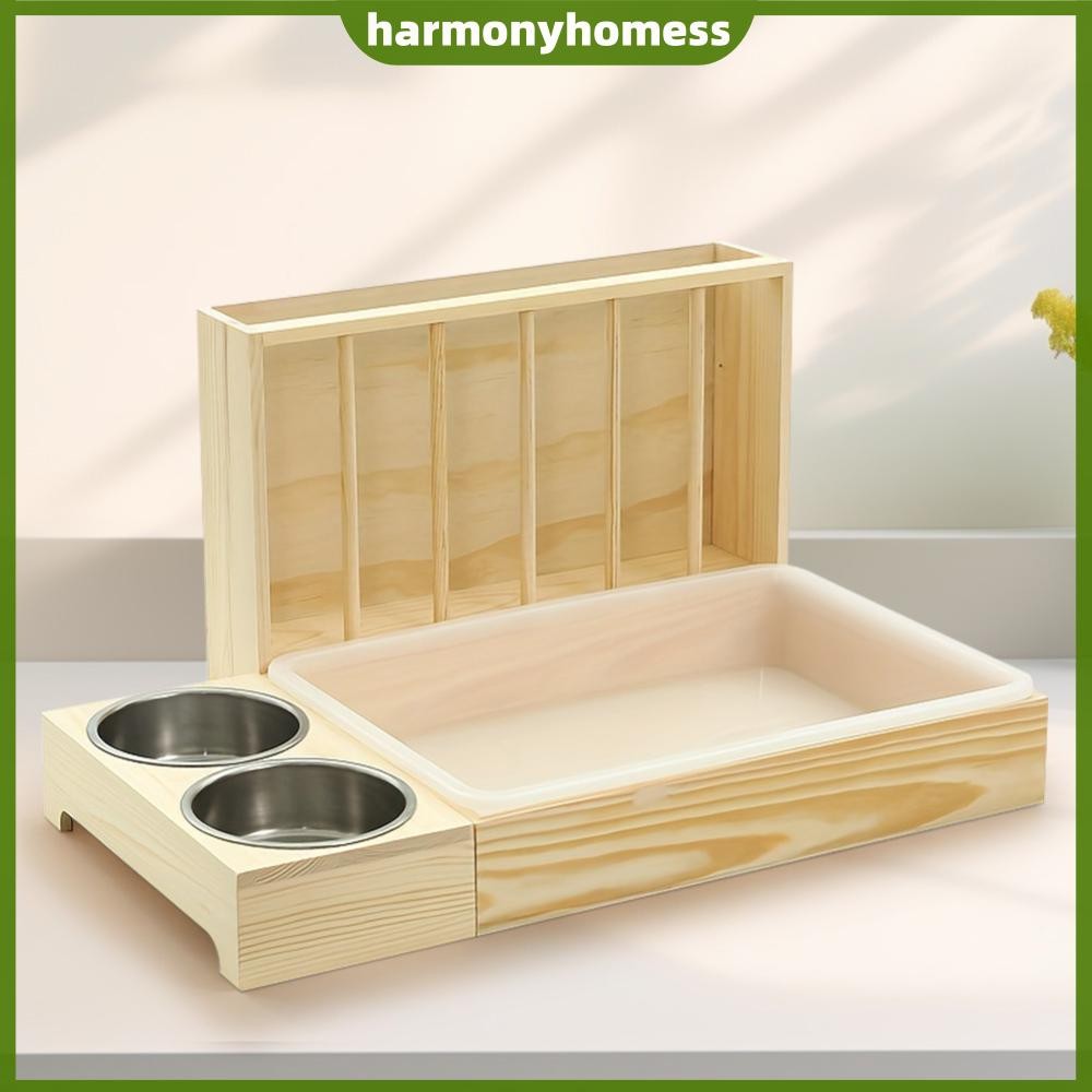 Wooden Rabbit Hay Feeder Large Capacity Spacious Hay Rack Multifunction ...