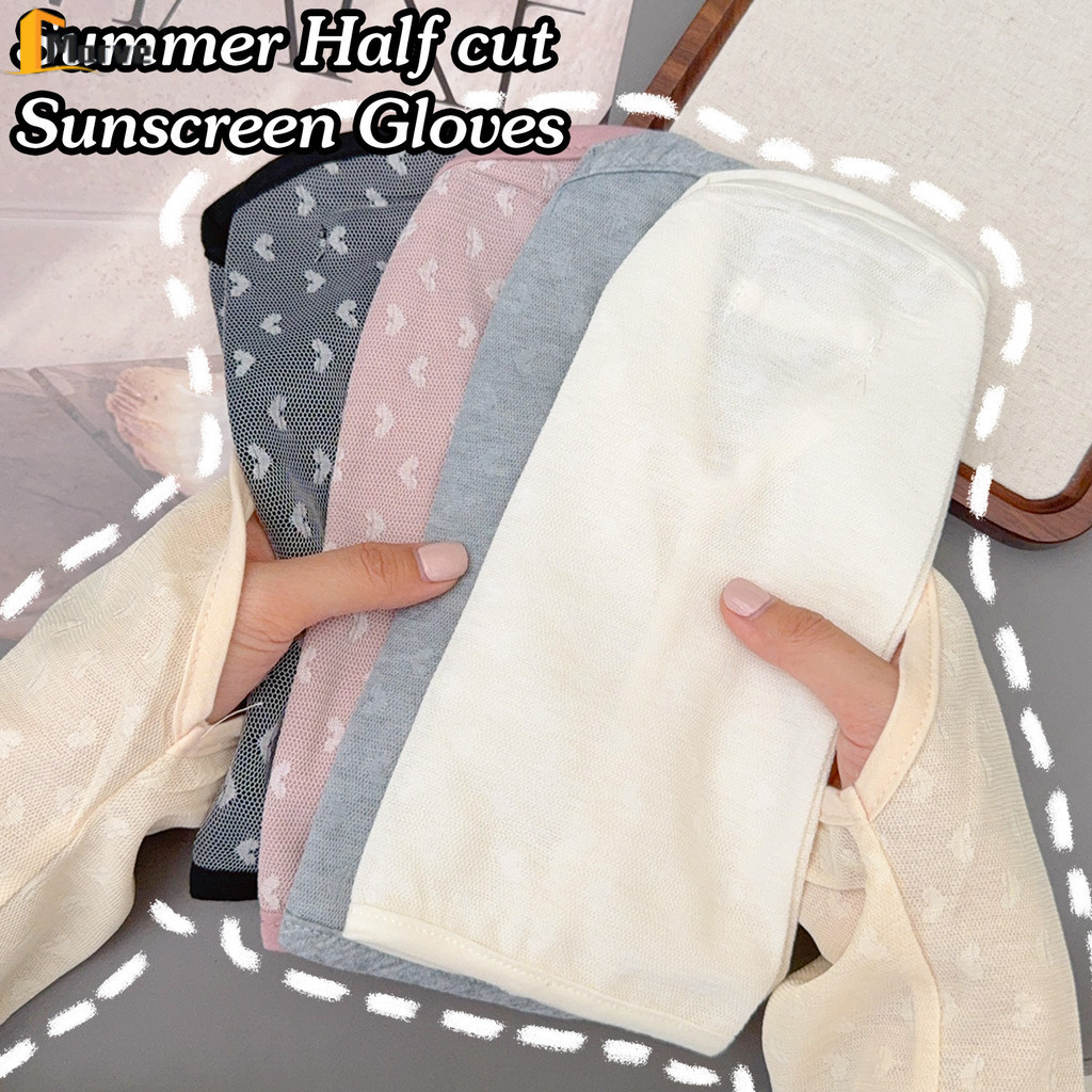 UV Protection Half Finger Gloves - Summer Half Cut Sunscreen Gloves ...