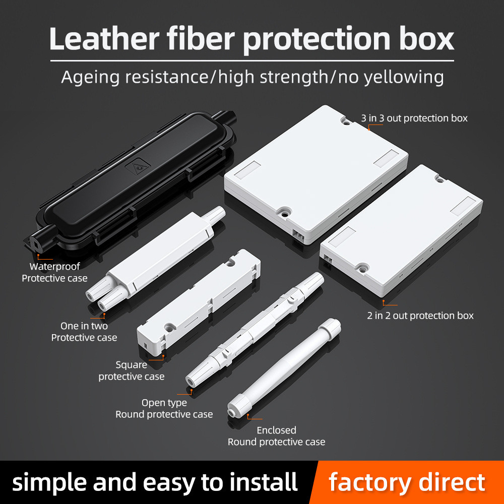 Fiber Optic Fusion Splice Box Round Enclosed Cable Heat Shrink Tube ...