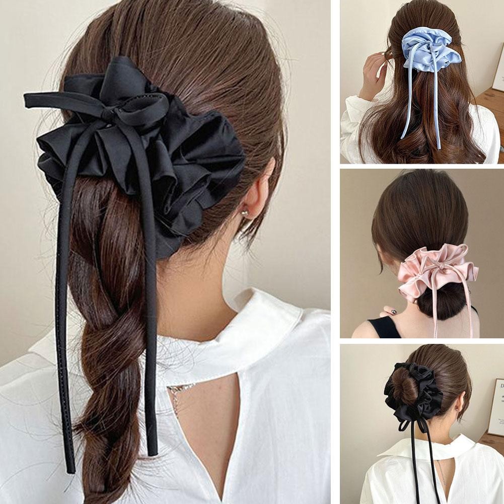 【COD】Korean Ribbon Bow Hair Ring Premium Single Hair Rope For Women ...