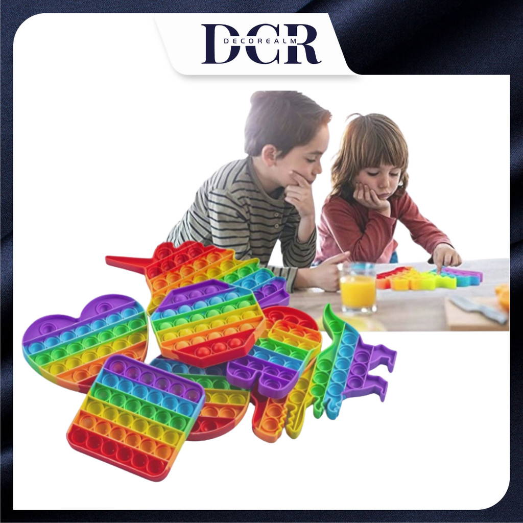 Jouet Sensoriel Presser Bulles Cube Sensoriel Bebe Popite Pour Enfant Lot De 4 Pop It Dinosaure - Jouet Sensoriel Anti-Stress En Silicone - Pour Enfants Et Adultes Jeu Bubble Pop Pop Up