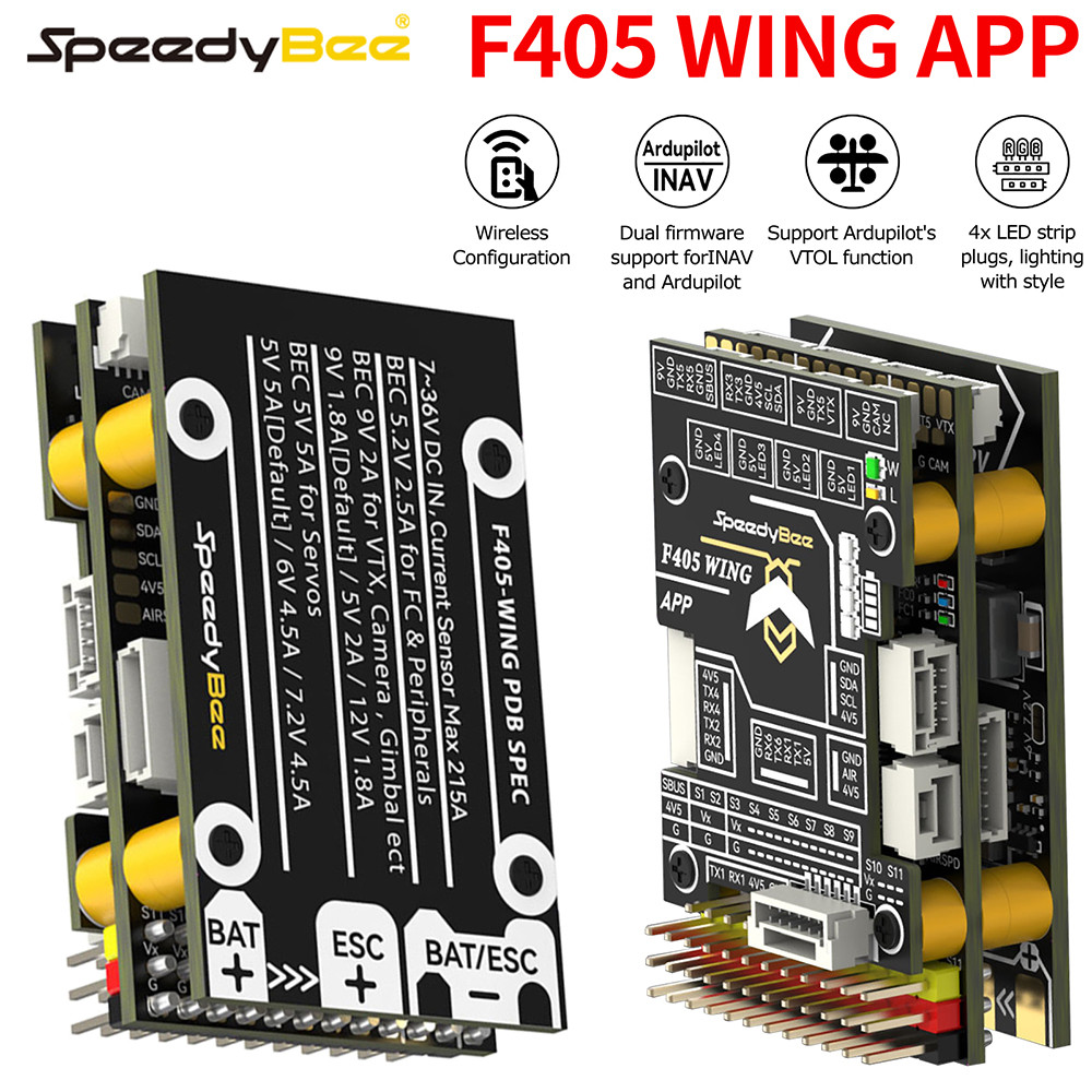 SpeedyBee F405 WING APP Flight Controller 2~6S 168MHz Fixed Wing Flight ...