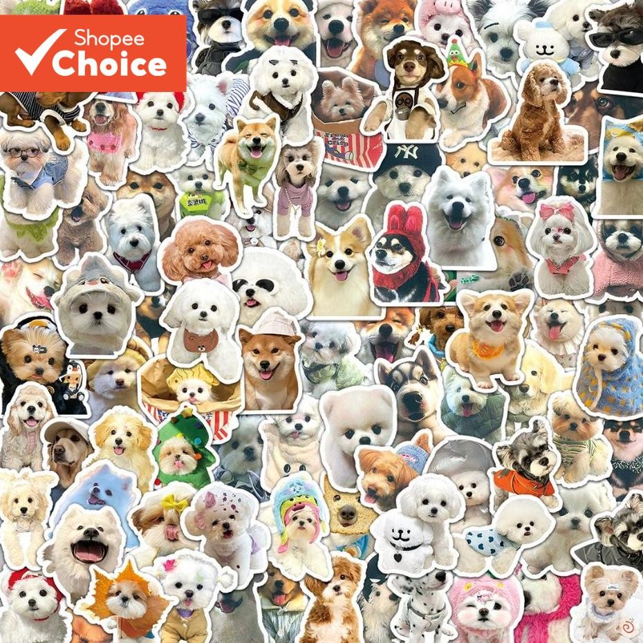 100/10 Piece Cute Dogs Stickers For DIY Phones Notebook Bike Car Helmet ...