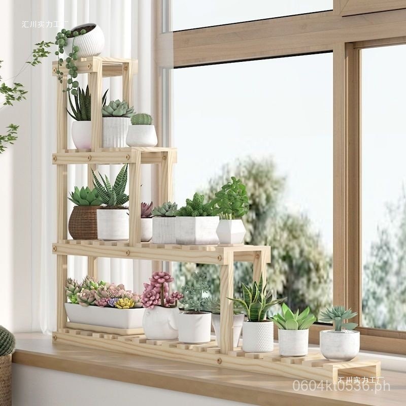 Window Sill Floor-standing Succulent Flower Pot Rack Storage Rack ...