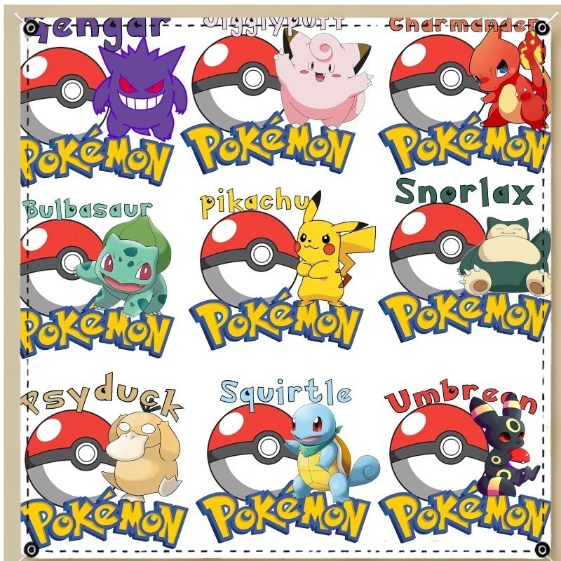 UV674 Pokemon cartoon hot stamping stickers DIY heat transfer printing ...