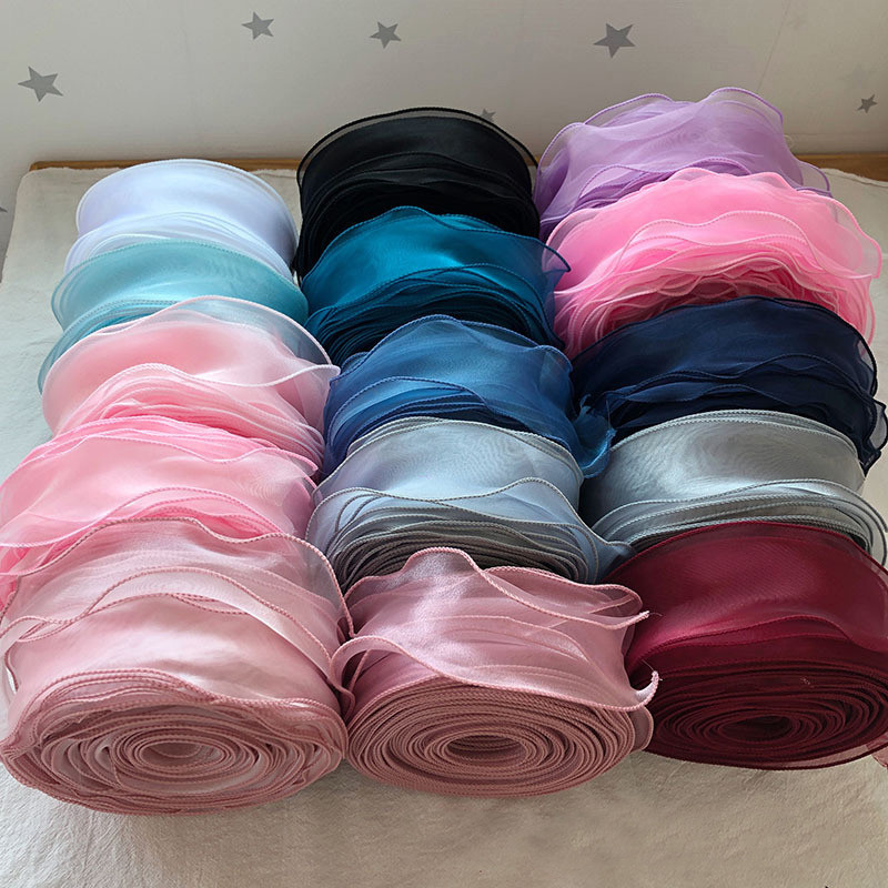 5m Fishtail Organza Ribbon Wavy Edge Ribbon for Gift Wrapping DIY Bow ...