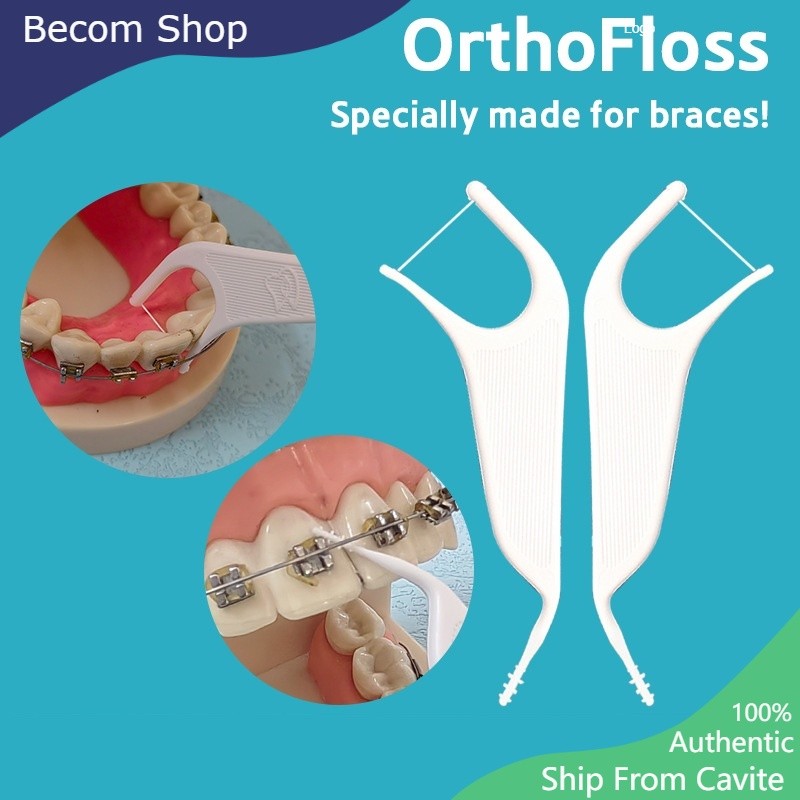 50Pcs/bag Braces Dental Floss Orthodontics Flosser Tooth Cleaning ...