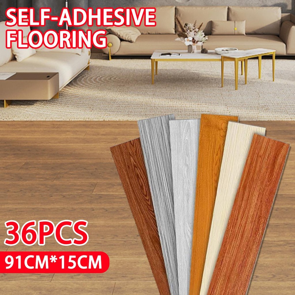 36PCS Vinyl Floor Sticker Waterproof Self Adhesive Tiles Home Decor (91 ...