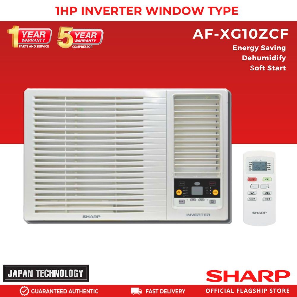 Sharp AF-XG10ZCF 1.0 Hp Inverter Window Type Air conditioner | Shopee ...