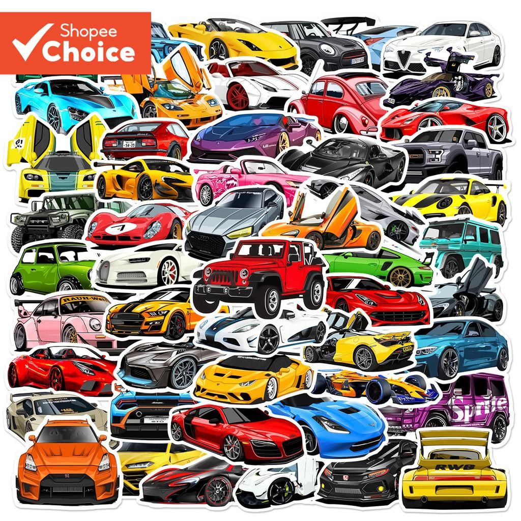 50pcs Cartoon Cool Sports Car Racing Series Graffiti Stickers Suitable ...