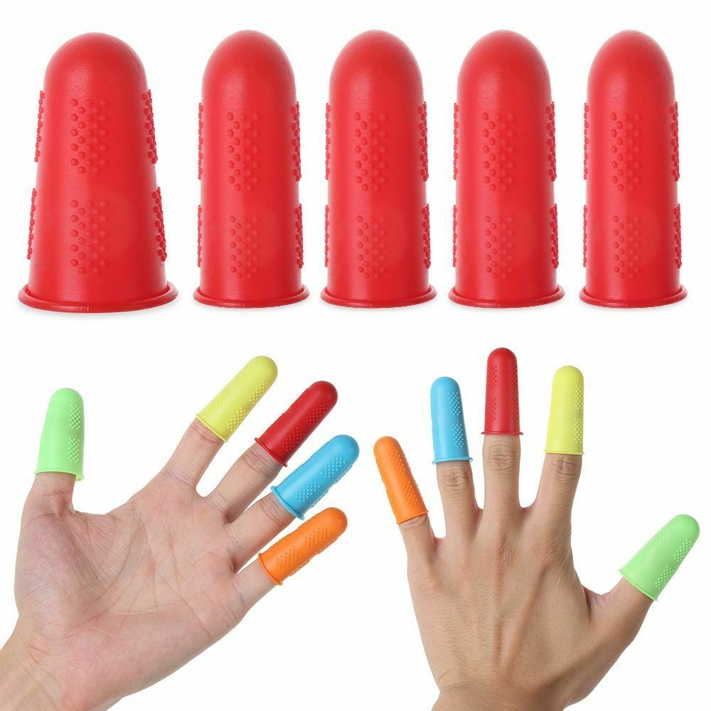 5pcs Rubber Finger Pads Tips Silicone Hot Finger Protectors Thimble ...