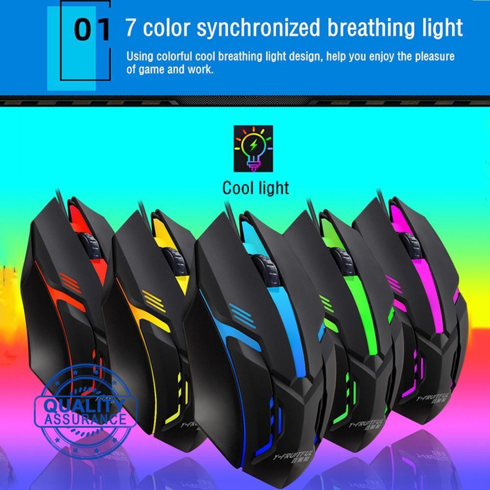 Luminous Wired Optical Mouse E-sports Mouse Usb Color Optical Office ...