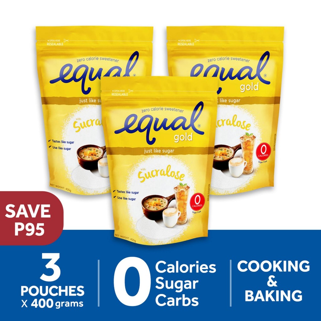 Equal Gold Sugarly Zero Calorie Sweetener 400g - 3 Pack (Keto Diet ...