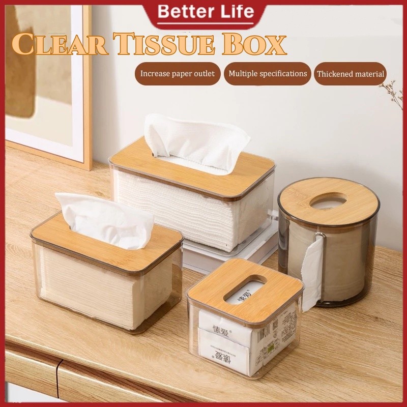 Transparent Tissue Box Minimalist Modern Transparent Rectangular Facial ...