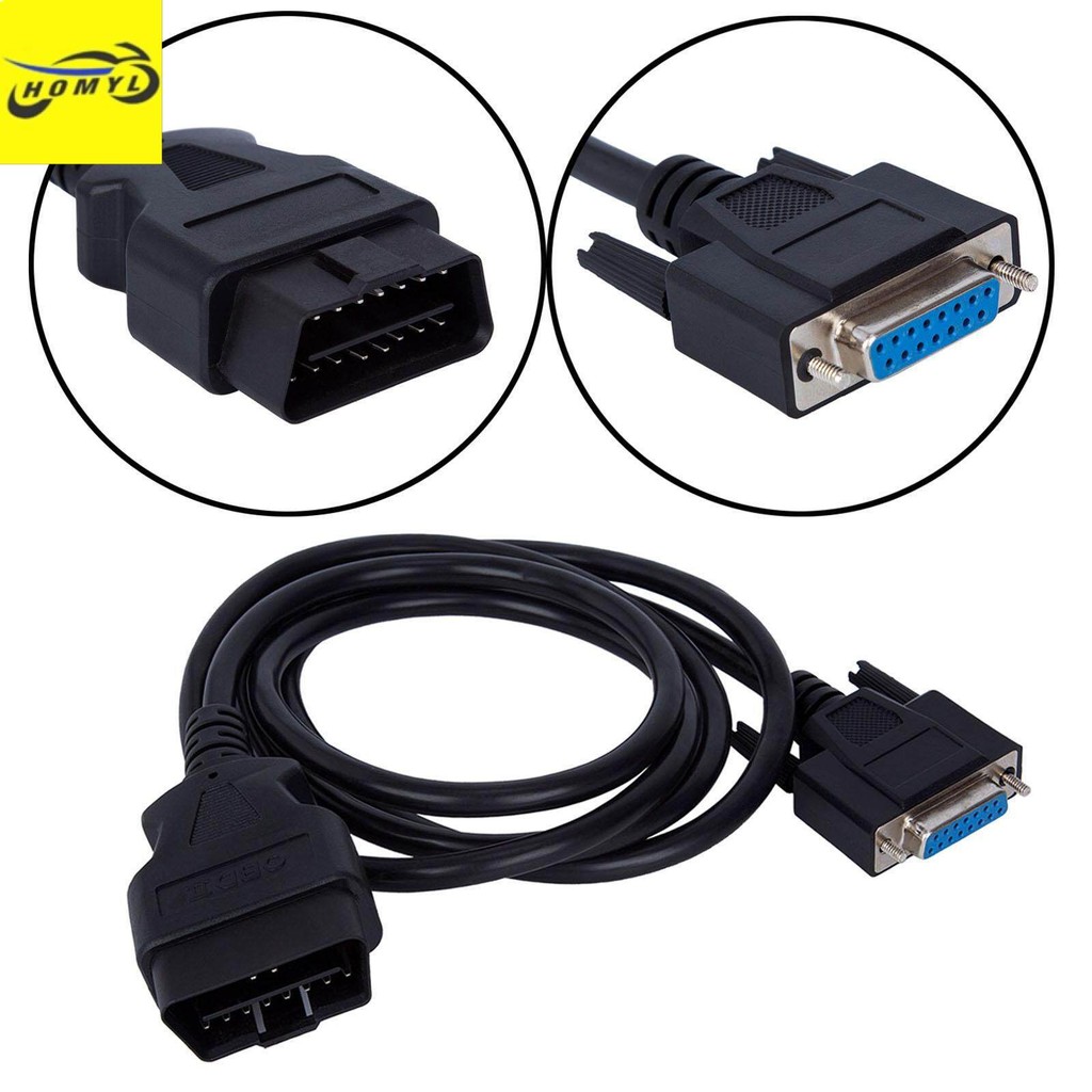 Homyl 1.55M OBD II OBD2 16 Pin Male to Female Extension Cable Car ...