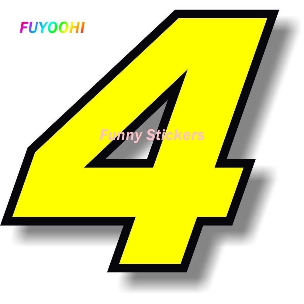 FUYOOHI Play Stickers Yellow Race Numbers with Black Border Vinyl Car ...