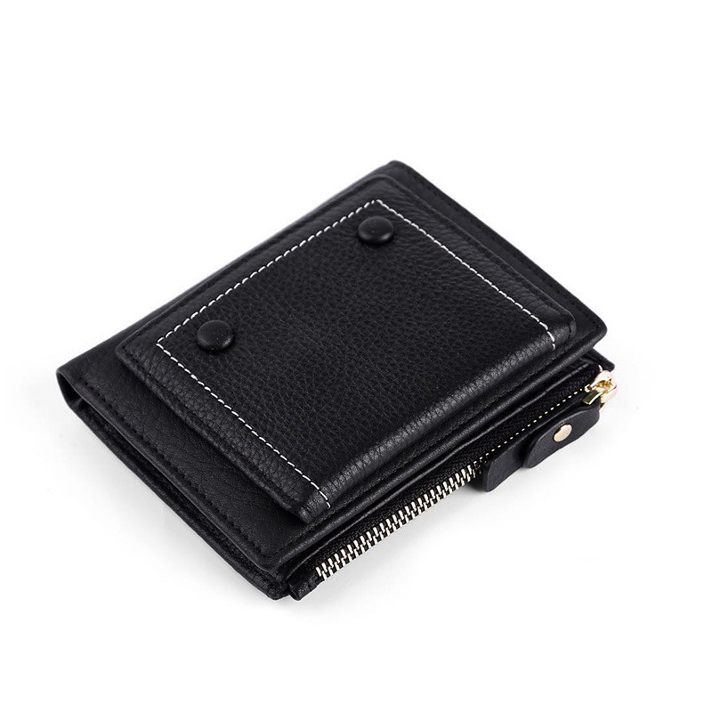 Large Capacity Genuine Leather Short Ladies Wallet First Layer Cowhide ...