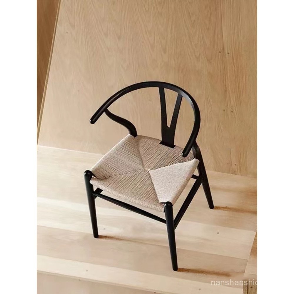 Nordic Solid Wood Rattan Woven Dining Chair y Chair for Home Use