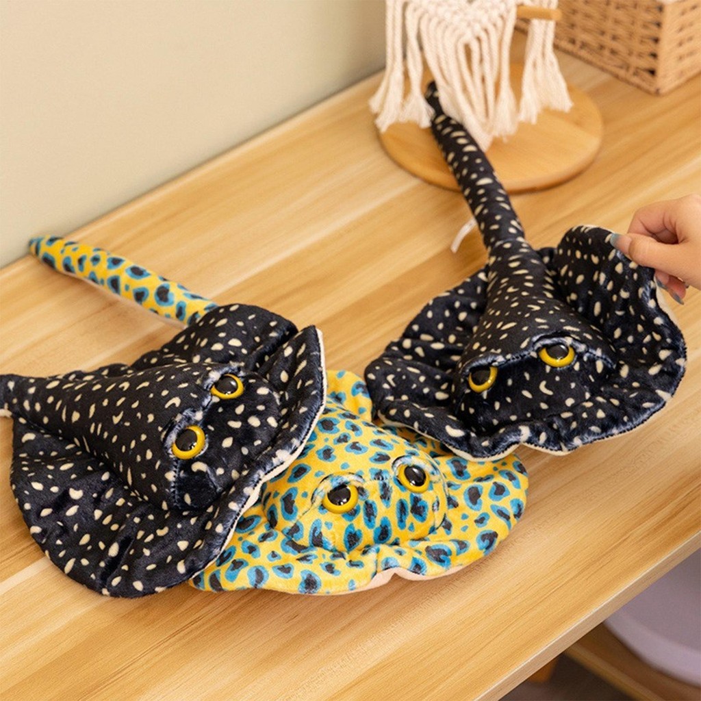 Stingray Plush Toy Leopard Manta Plushie Realistic Sea Animal Stuffed ...